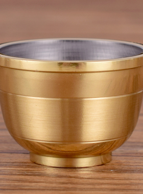 供杯双层贡台黄铜拜神高脚酒杯