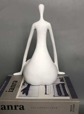 树脂工艺品胖美女人物书房卧式客厅办公室软装现代简约风摆件家居