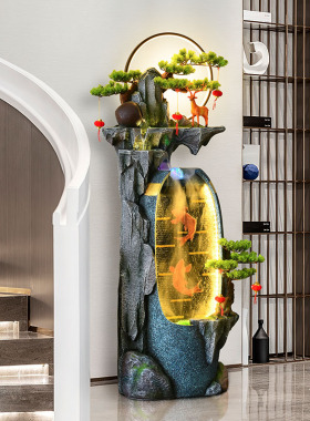 水幕墙流水屏风落地循环水摆件