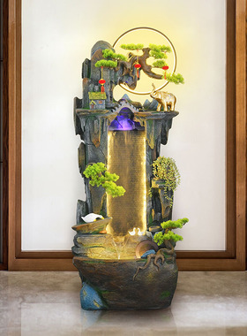 客厅玄关装饰品隔断流水落地摆件