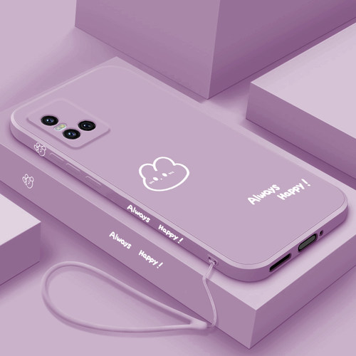 适用vivoS10手机壳新款s10pro男女生S10e液态硅胶保护套viv0简约s9镜头全包防摔软壳S9e个性创意薄外壳开心兔-图1