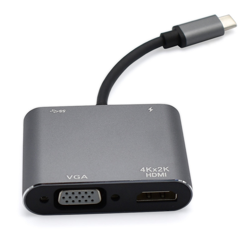 typec拓展坞转HDMI+VGA+USB3.0+PD快充口macbook电脑转换拓展器 - 图2