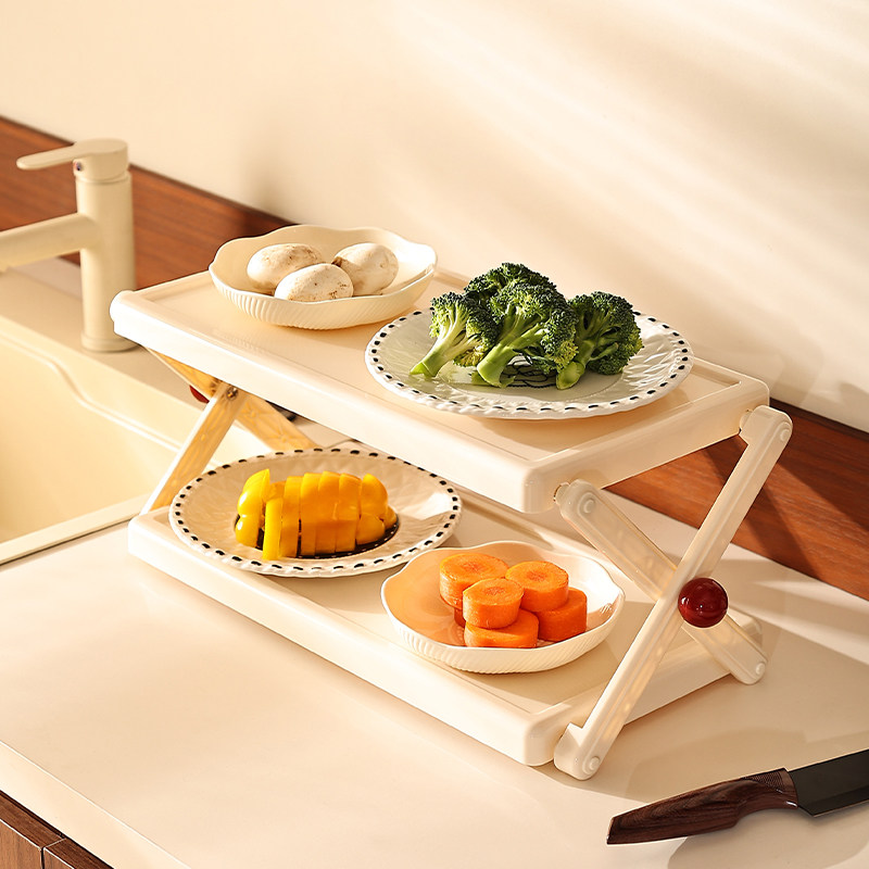 尊慕斯厨房备菜置物架家用免打孔台面壁挂多层备菜盘可折叠收纳架,淘宝优惠券,粉丝福利购,淘宝优惠卷