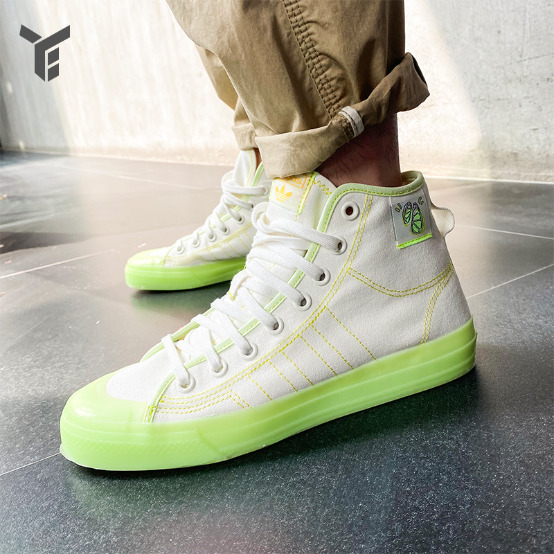 Adidas NIZZA HI RF三叶草男女板鞋高帮帆布运动鞋GX2706 FX8497-图0