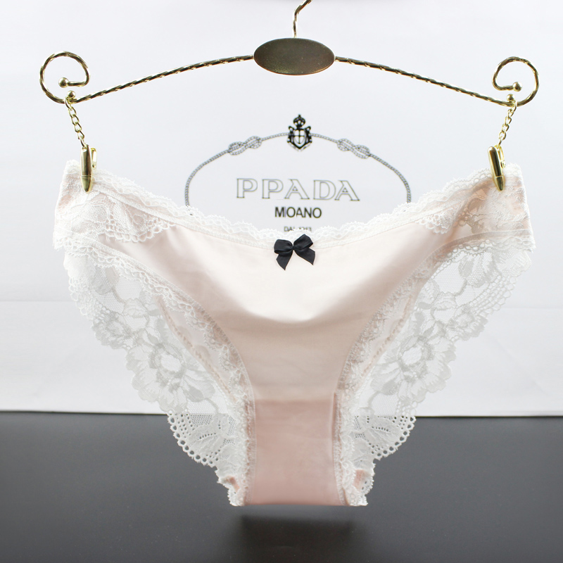 欧美奢华女士内裤蕾丝边超薄冰丝无痕性感女生低腰三角短裤纯棉档,淘宝优惠券,粉丝福利购,淘宝优惠卷