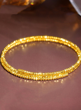 爆闪蹦迪珠沙金手镯女开