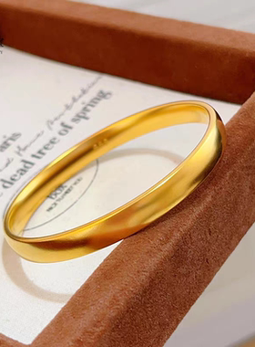 传承沙金女手镯轮胎镯实心不掉色送礼物轻奢精致仿真首饰越南