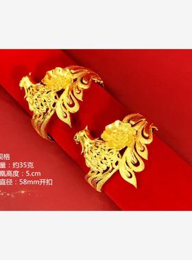 新款凤凰花链女士新娘结婚镀黄金项链配小凤仙敬酒项链婚嫁项链