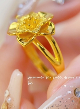 新款牡丹花朵镀金仿真黄