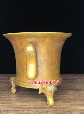 双耳铜鼎寺庙佛堂插香炉