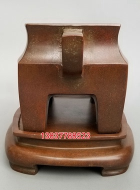 双耳长方铜香炉工艺礼品