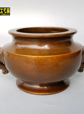 仿古铜宣德炉象耳线香炉