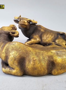铜器铜卧牛铜牛招财牛生肖牛财运牛铜水牛家居风水工艺摆件定做