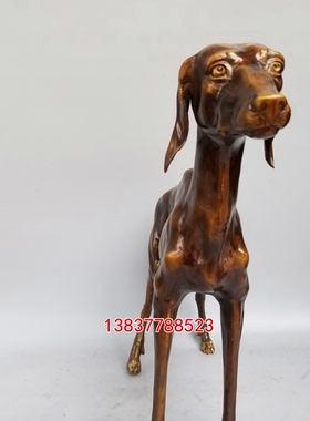 纯铜旺财狗牧羊犬摆件家居装饰