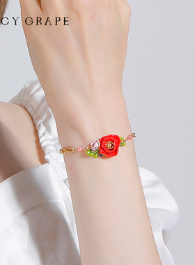JuicyGrape法式田园风花朵手链