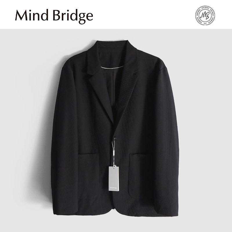 MindBridge【成分党】商务休闲西服男弹力宽松韩版透气小西装MA1H - 图0