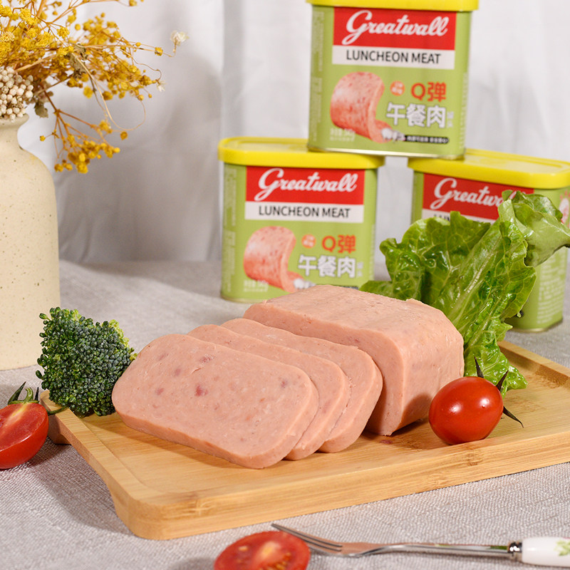 长城Q弹午餐肉罐头340g 火腿罐头小白猪午餐肉罐头速食方便面火锅,淘宝优惠券,粉丝福利购,淘宝优惠卷