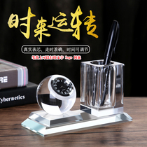 Pen holder Creative fashion cute male and female classmates Pen Holder Containing box Students Desktop lovers Net Red personality Brief Versatile Retro crystal pen holder High-end Pen Holder Custom Office Desktop box