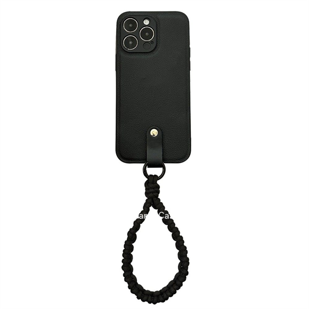 简约高级黑色皮纹适用17pro苹果15promax手机壳iphone13高档皮质11手腕手绳12小众16promax防摔14pro保护套,淘宝优惠券,粉丝福利购,淘宝优惠卷