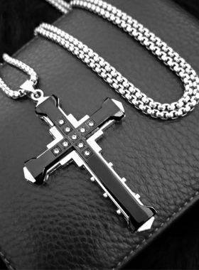 黑暗骑士同款男士水晶不锈钢吊坠