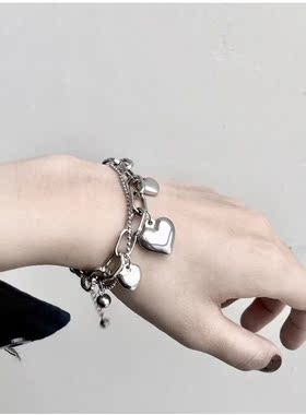 网红同款双层情侣饰品爱心手链