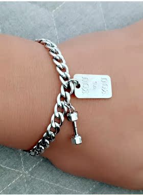 欧美风饰品杠铃原宿运动健身手链