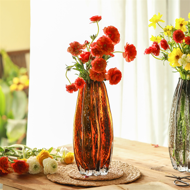 轻奢高档杨桃民宿装饰客厅摆件玻璃花瓶样板房酒店玫瑰花水培透明 - 图1