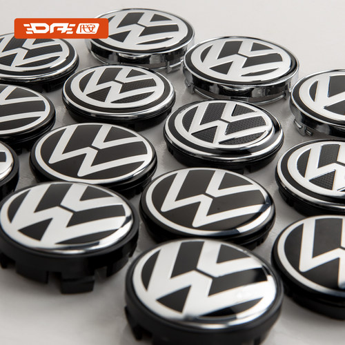 适用大众朗逸速腾迈腾途观捷达宝来帕萨特桑塔纳轮毂中心盖轮胎标 - 图0