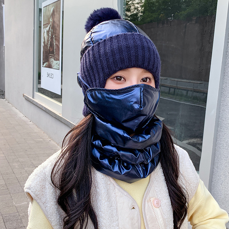 帽子女冬天毛线帽加厚骑车电动车防风防寒防雨冬季保暖滑雪护耳帽