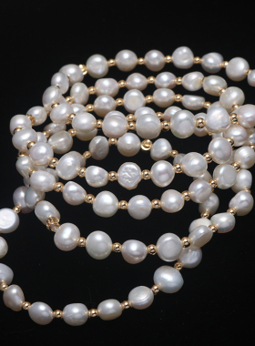 天然淡水珍珠手链女摆摊真珍珠