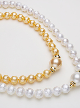 仿日本棉花珍珠项链女时尚
