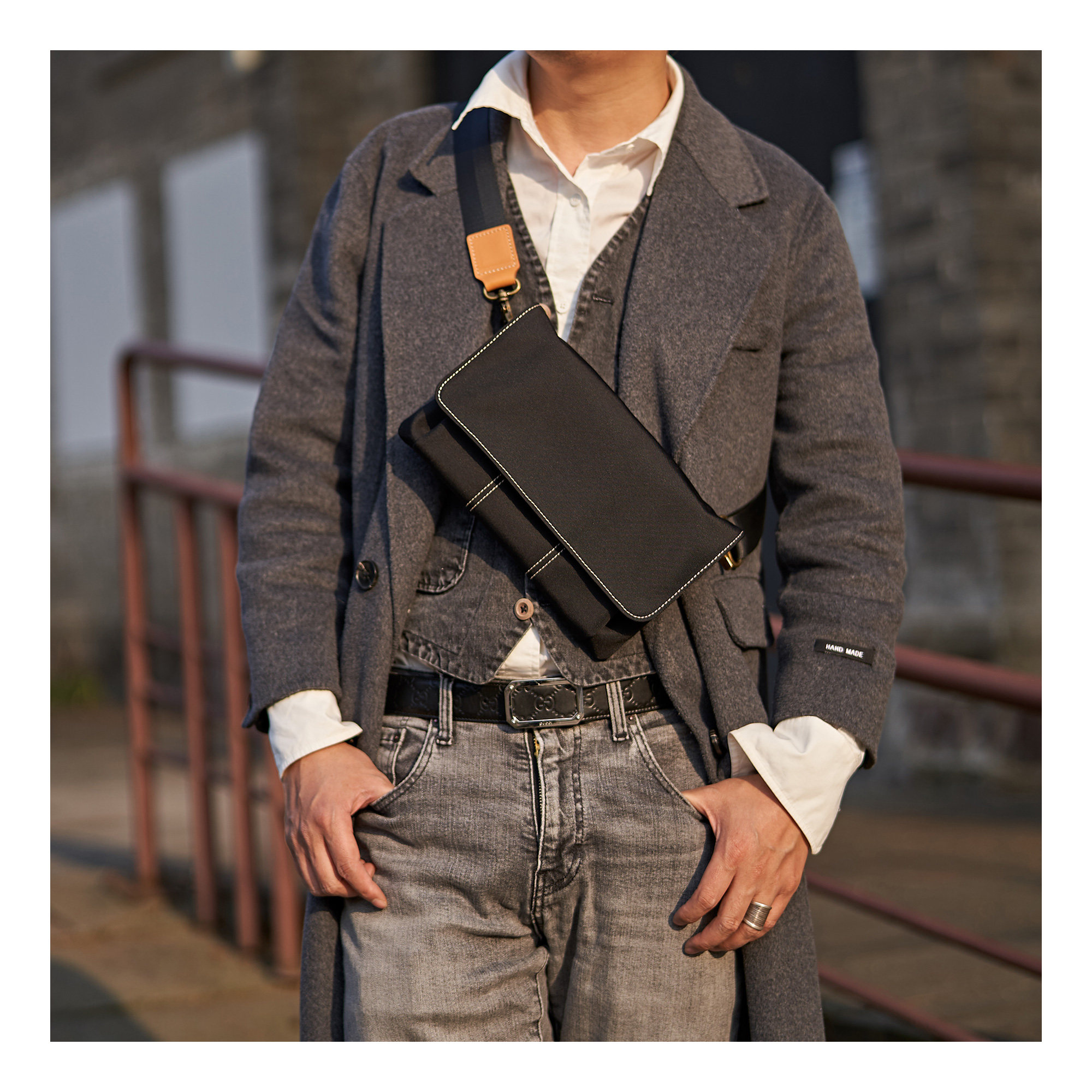 unisoul男包潮牌手拎手机包斜挎包 UNISOUL男士包袋