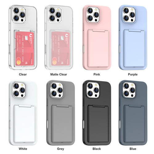 透明卡包支架适用苹果17promax手机壳放两张卡iPhone16卡套一体14plus新款防摔13隐形卡槽12插卡装卡15门禁卡 - 图0