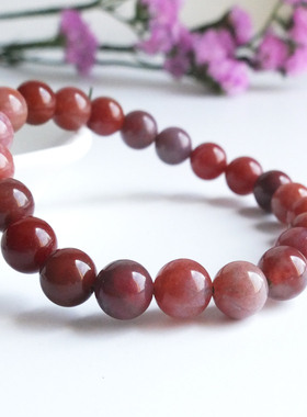 沛孚天然七彩水草玛瑙手链单圈女