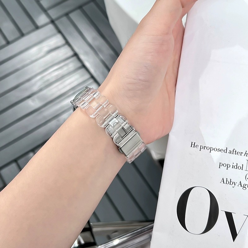 适用小米9手环表带夏智能运动小米手环10表带透明树脂小米8NFC女 - 图2