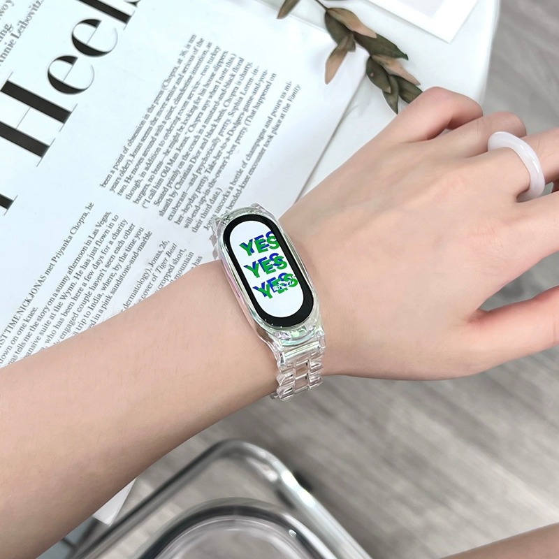 适用小米9手环表带夏智能运动小米手环10表带透明树脂小米8NFC女 - 图3