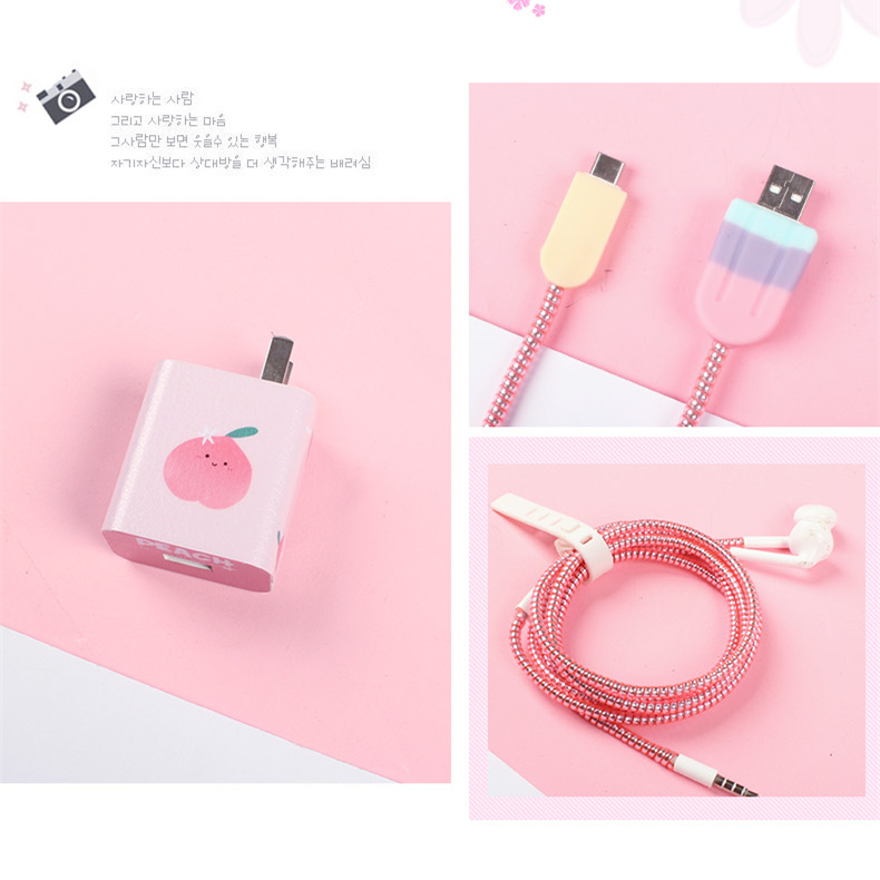 燊星数码配件专营店华为nova7pro 7se荣耀30pro mate30手机充电器贴纸耳机数据线缠绕绳理护线器卡通可爱保护套防脏膜装饰圈外壳3