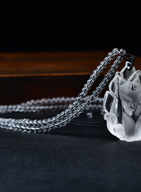 女天然水晶新款毛衣链