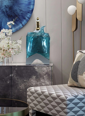 速发售地部摆件海浪型堂落楼大大玻璃钢雕塑走廊电梯厅装饰品艺术