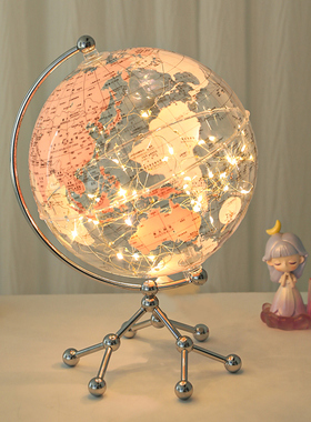 速发轻装透明地球仪摆件家居装饰品高档视柜套奢轻奢办公室电酒柜