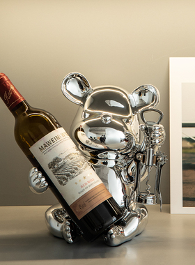 速发玄酒关摆件轻奢高档熊客厅家居红架餐边柜电视酒柜装饰品摆设