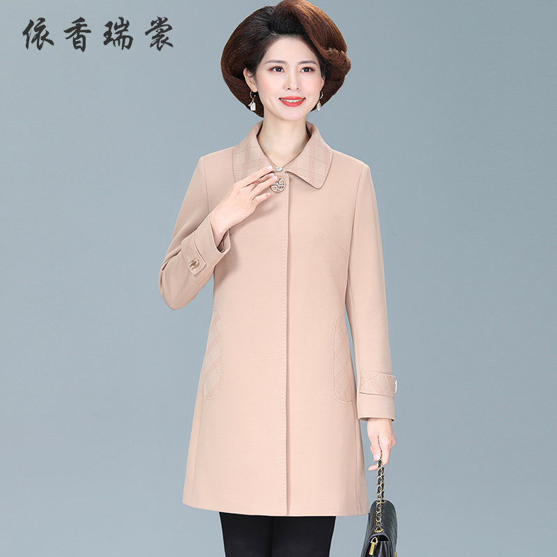 中老年妈妈装高贵2022年春秋风衣 依香瑞裳服饰中老年女装