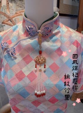 中国风旗袍压襟挂件茶服复古淡水珍珠玛瑙流苏吊坠胸针配饰保色