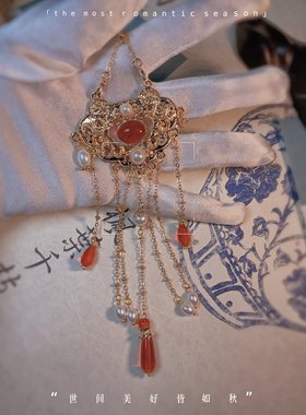 「仙寿恒昌」淡水珍珠长命锁璎珞