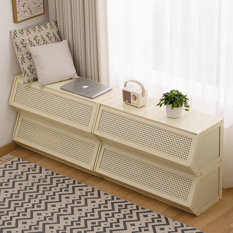 飘窗柜阳台储物柜子防晒靠墙一体榻榻米杂物收纳柜置物架空间利用,淘宝优惠券,粉丝福利购,淘宝优惠卷