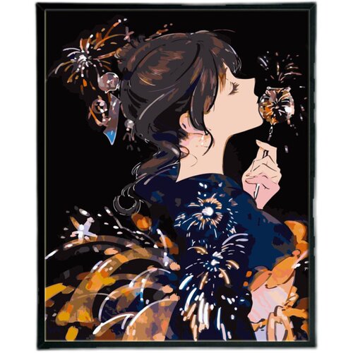 数字油画diy卡通动漫阴阳师手工填充手绘填色减压油彩装饰画神乐 - 图3