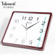 TELESONIC square modern large character silent wall clock