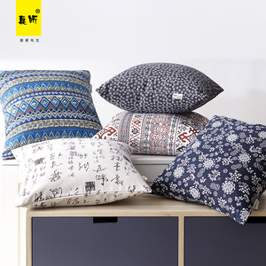 棉麻抱枕卡通靠垫方形抱枕