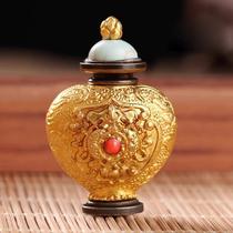 Fidelity Brass 8 Auspicious Engraving Treasure Bottle Gau Box Pendant Pendant Concealed Ornament with Couple Pendant Kargi