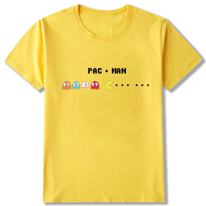 周边pacman吃豆人联名男女情侣t恤 火线够够够T恤
